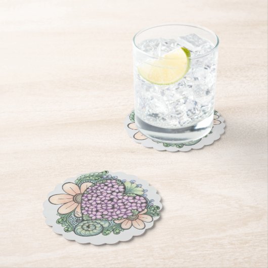 Heart doodle art onderzetter (Insitu)