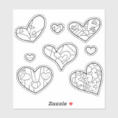 Heart Doodles Custom-Cut Vinyl Kleurplaten Sticker (Vel)
