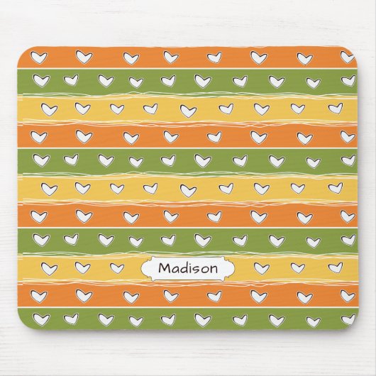 Heart Doodles douanenaam mousepad Muismat (Voorkant)