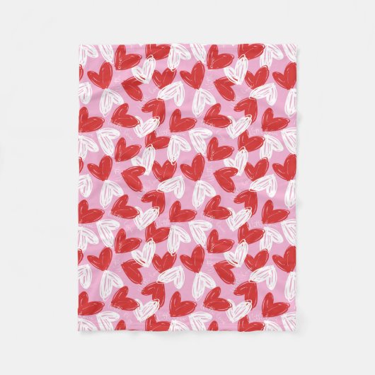 Heart Doodles fleece dekens (Voorkant)