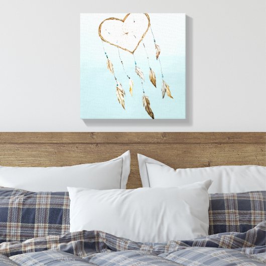 Heart Dream Catcher Canvas Afdruk (Insitu (Slaapkamer))
