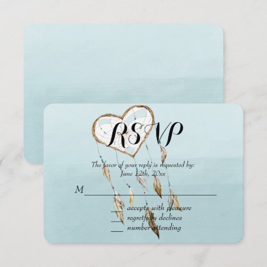 Heart Dream Catcher RSVP (Voorkant / Achterkant)