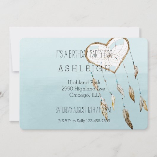 Heart Dream Catcher verjaardag Kaart (Voorkant)