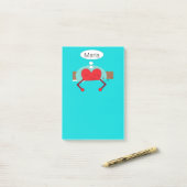 Heart Dreams Shades of Green Post-it® Notes (Op bureau)