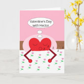 Heart Dreams with Flowers Valentine Kaart (Gele Bloem)