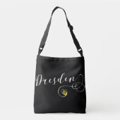 Heart Dresden Canvas tas, Duitsland Crossbody Tas (Achterkant)