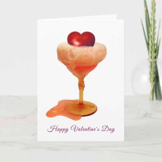 Heart Drink Valentines Card Kaart (Voorkant)