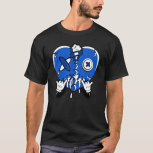 Heart Dripping Streetwear Racer Blue 5s Matching T-shirt