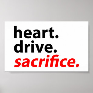 Heart Drive Offe Fitness Motivan Slogan Poster