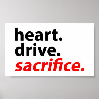 Heart Drive Offe Fitness Motivan Slogan Poster