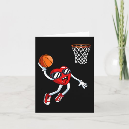 Heart Dunk Basketball Player Valentijnsdag Love S Kaart (Voorkant)