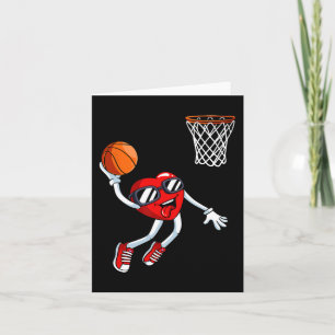 Heart Dunk Basketball Player Valentijnsdag Love S Kaart