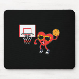 Heart Dunk Bysketbyll-speler Valentijnsdag Love S Muismat