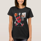Heart Dunking Sketll Valentines Day Boys Girls Kid T-shirt (Voorkant)