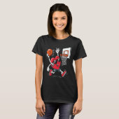 Heart Dunking Sketll Valentines Day Boys Girls Kid T-shirt (Voorkant volledig)