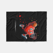 Heart Dunking Valentijnsdag Basketbal Kinder Fleece Deken (Voorkant (Horizontaal))