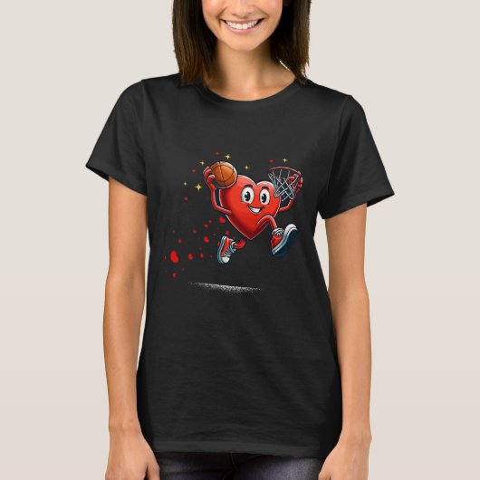 Heart Dunking Valentijnsdag Bysketll Kinder T-shirt (Voorkant)