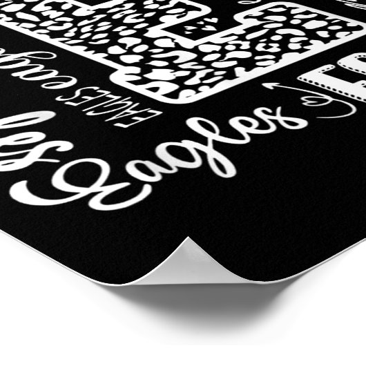 Heart Eagles School Team Go Ealges Voor Mannen Vro Poster (Hoek)