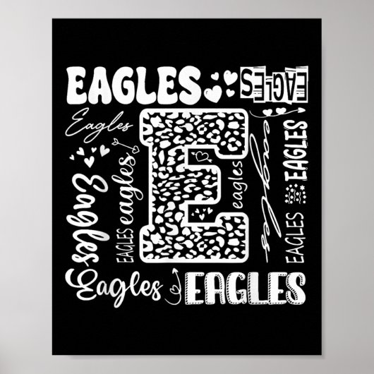 Heart Eagles School Team Go Ealges Voor Mannen Vro Poster (Voorkant)