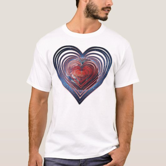 Heart Earth afbeelding Art T-shirt (Voorkant)