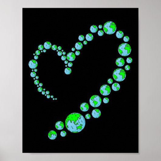 Heart Earth Day Cute Save the Planet Environmental Poster (Voorkant)