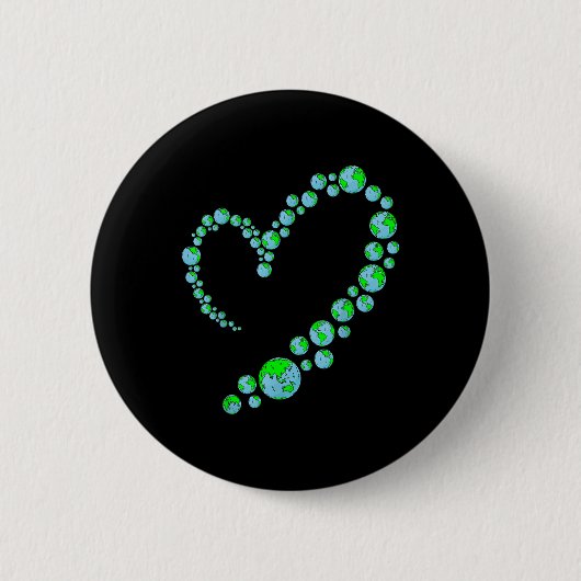 Heart Earth Day Cute Save the Planet Environmental Ronde Button 5,7 Cm (Voorkant)