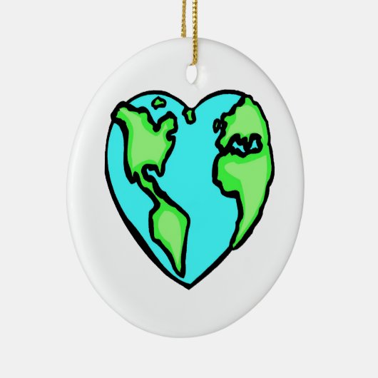 Heart Earth Keramisch Ornament (Rechts)