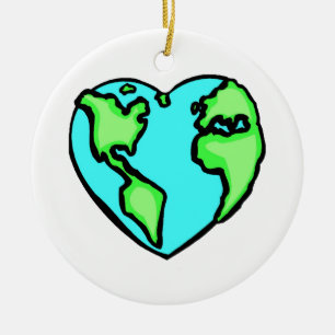Heart Earth Keramisch Ornament