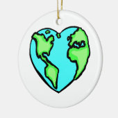 Heart Earth Keramisch Ornament (Links)