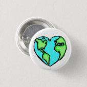 Heart Earth Ronde Button 3,2 Cm (Voorkant /achterkant)