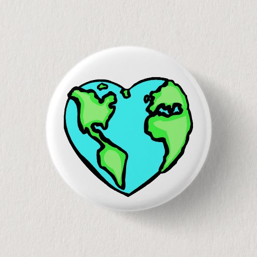 Heart Earth Ronde Button 3,2 Cm (Voorkant)