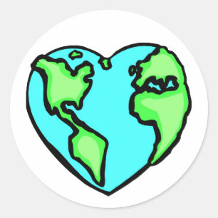 Heart Earth Ronde Sticker