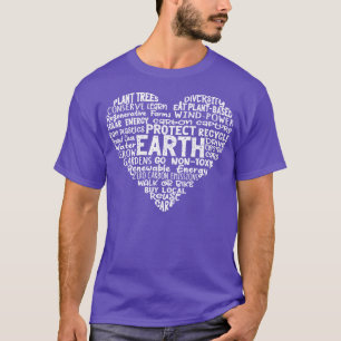 Heart Earth Word Cloud T-shirt