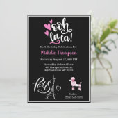 Heart Eiffel Tower Paris Frankrijk Birthday Party Kaart (Staand voorkant)