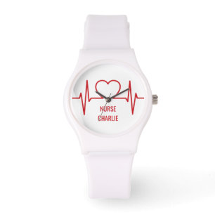 Heart EKG aangepaste naam & beroep horloges