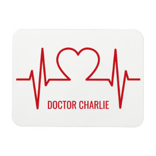 Heart EKG, aangepaste naam & bezettingmagneet Magneet