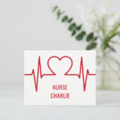 Heart EKG-aangepaste naam en briefkaart beroep (Staand voorkant)