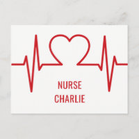 Heart EKG-aangepaste naam en briefkaart beroep