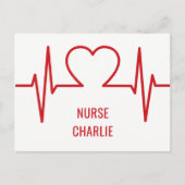 Heart EKG-aangepaste naam en briefkaart beroep (Voorkant)