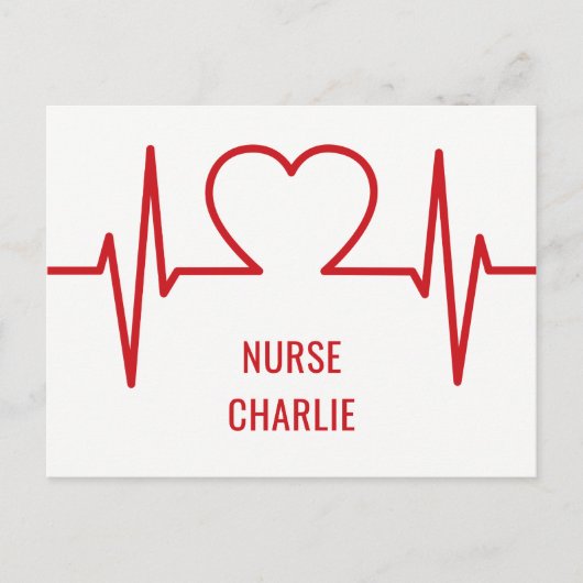 Heart EKG-aangepaste naam en briefkaart beroep (Voorkant)