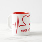 Heart EKG-aangepaste naam & mok beroep (Voorkant links)