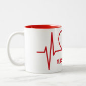 Heart EKG-aangepaste naam & mok beroep (Links)