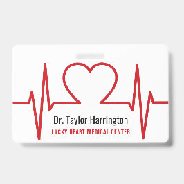 Heart EKG aangepaste tekst & medische foto-badjes Badge