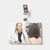 Heart EKG aangepaste tekst & medische foto-badjes Badge (Achterkant met clip)