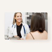 Heart EKG aangepaste tekst & medische foto-badjes Badge (Achterkant)