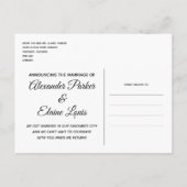 Heart Eloped Marriage Faux Gold Announcement Card Aankondigingskaart (Achterkant)