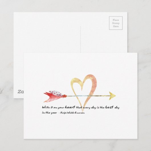 Heart Emerson Quote Briefkaart (Voorkant / Achterkant)