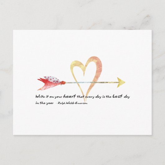 Heart Emerson Quote Briefkaart (Voorkant)