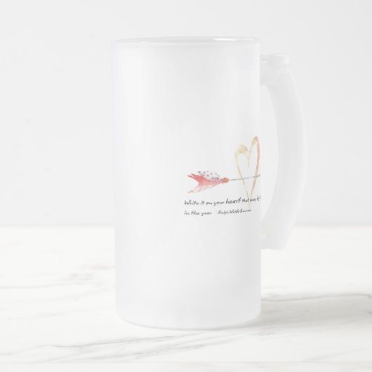 Heart Emerson Quote Matglas Bierpul (Voorkant rechts)