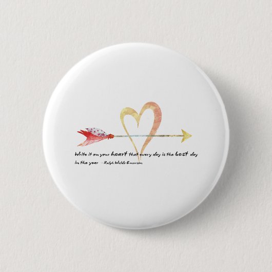Heart Emerson Quote Ronde Button 5,7 Cm (Voorkant)
